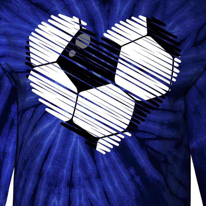 Distressed Soccer Heart Tie-Dye Long Sleeve Shirt