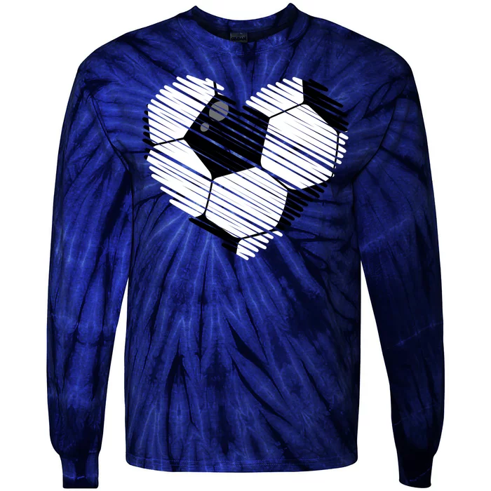 Distressed Soccer Heart Tie-Dye Long Sleeve Shirt