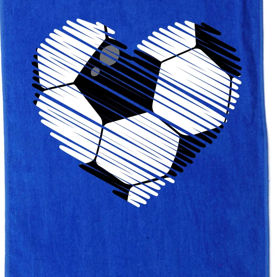 Distressed Soccer Heart Platinum Collection Golf Towel