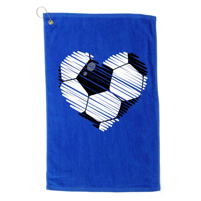 Distressed Soccer Heart Platinum Collection Golf Towel