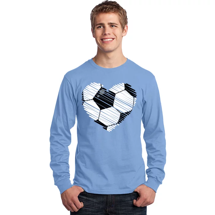 Distressed Soccer Heart Long Sleeve Shirt