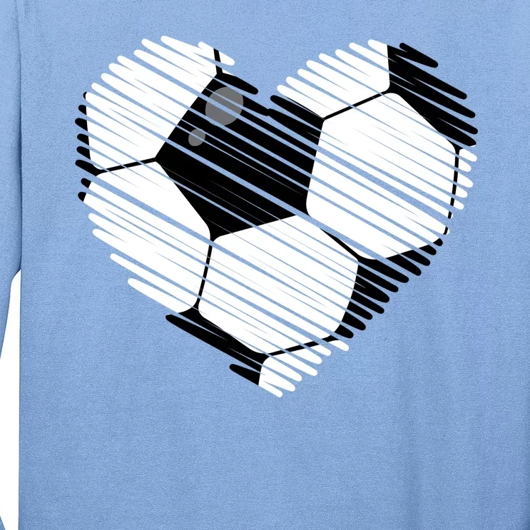 Distressed Soccer Heart Long Sleeve Shirt