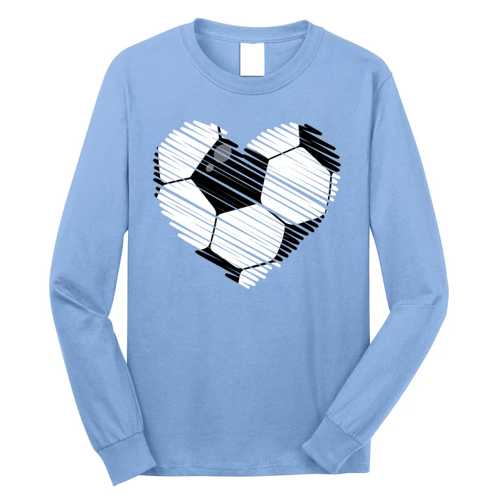 Distressed Soccer Heart Long Sleeve Shirt