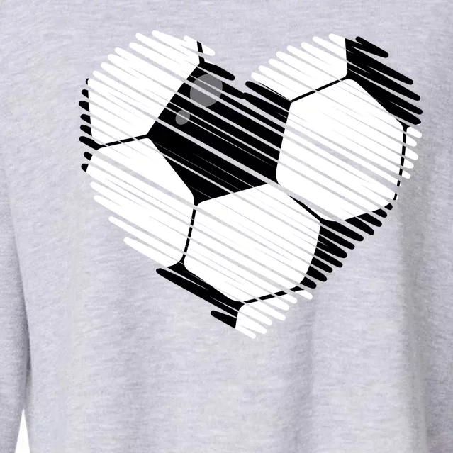 Distressed Soccer Heart Cropped Pullover Crew