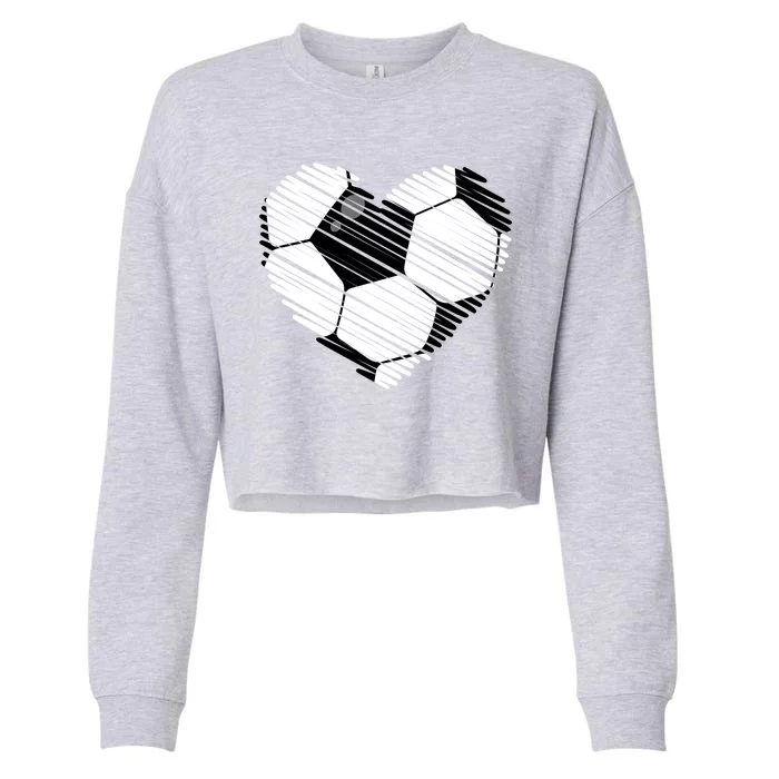 Distressed Soccer Heart Cropped Pullover Crew