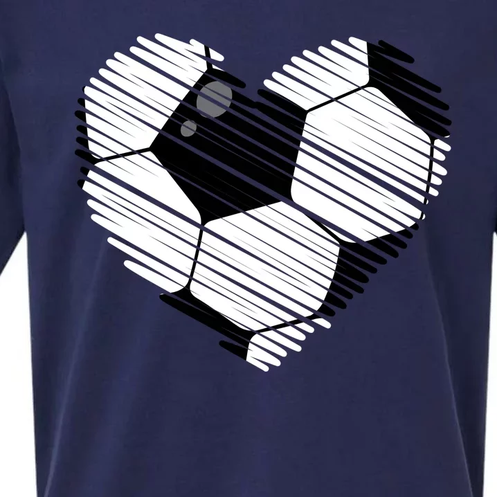 Distressed Soccer Heart Sueded Cloud Jersey T-Shirt