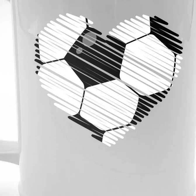 Distressed Soccer Heart Front & Back Beer Stein