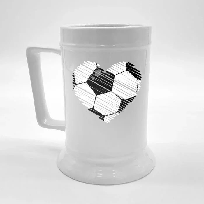 Distressed Soccer Heart Front & Back Beer Stein