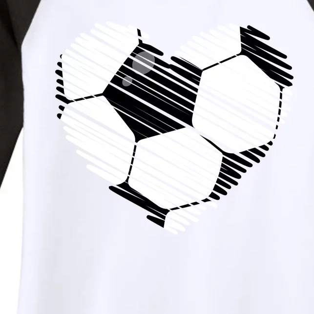 Distressed Soccer Heart Women's Tri-Blend 3/4-Sleeve Raglan Shirt