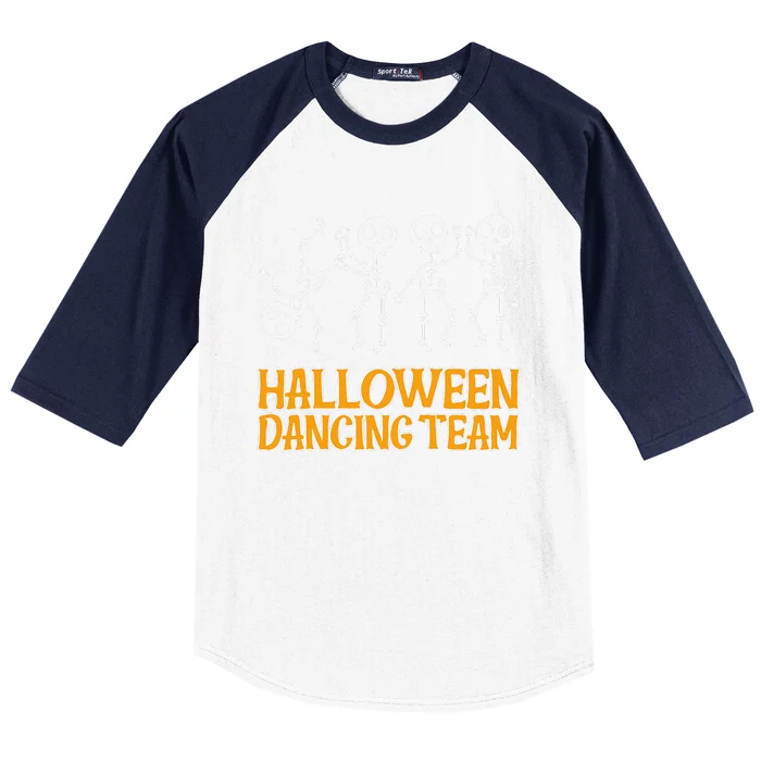 Dancing Skeletons Halloween Dancing Team Baseball Sleeve Shirt