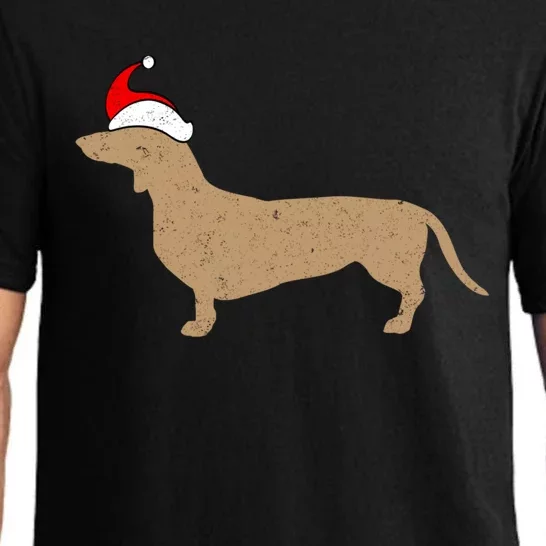 Dachshund Santa Hat Christmas Dog Holiday Doxie Cool Gift Pajama Set