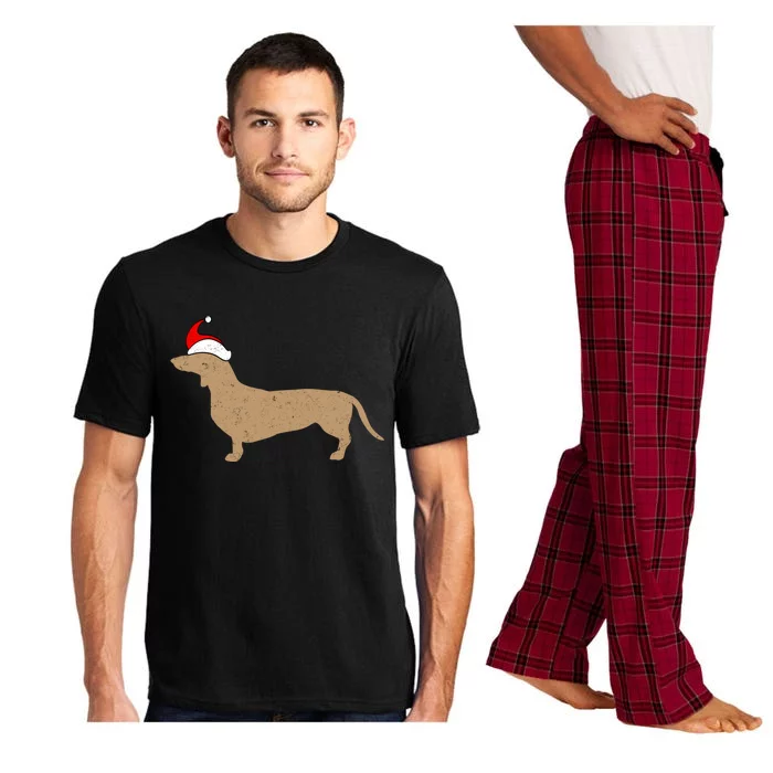 Dachshund Santa Hat Christmas Dog Holiday Doxie Cool Gift Pajama Set