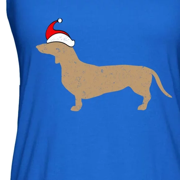 Dachshund Santa Hat Christmas Dog Holiday Doxie Cool Gift Ladies Essential Flowy Tank