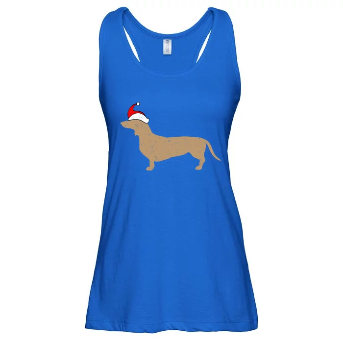 Dachshund Santa Hat Christmas Dog Holiday Doxie Cool Gift Ladies Essential Flowy Tank