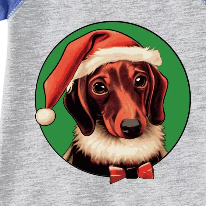 Dachshund Santa Hat Doxie Christmas Gift Infant Baby Jersey Bodysuit