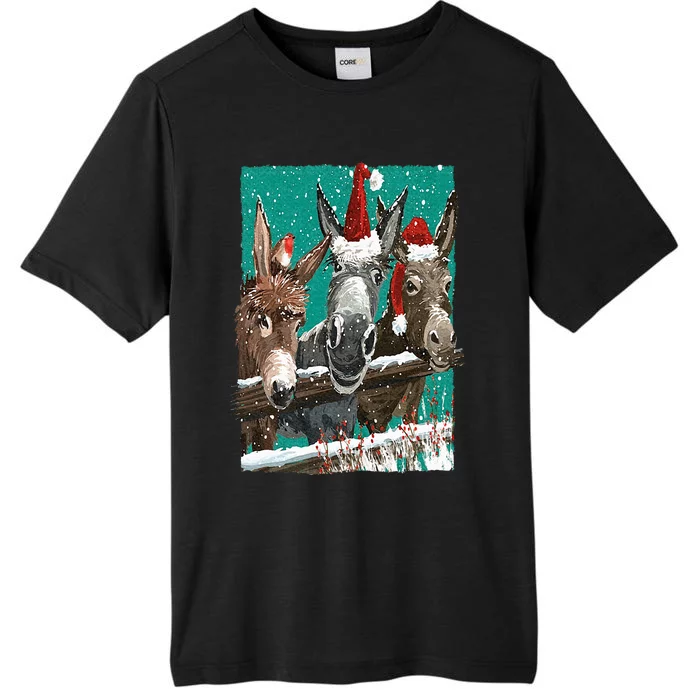 Donkey Santa Hat Donkey Lover Cute Donkey Christmas ChromaSoft Performance T-Shirt