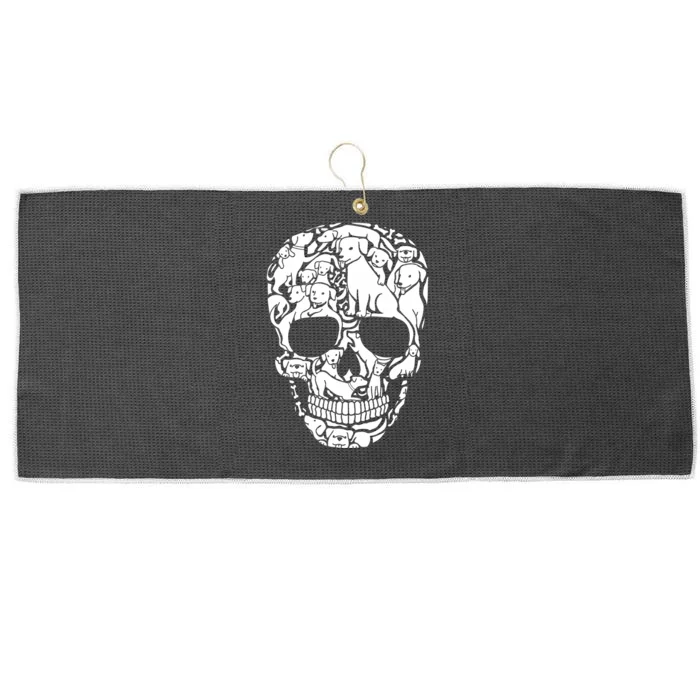 Dog Skeleton Halloween Costume Puppy Skull Large Microfiber Waffle Golf Towel