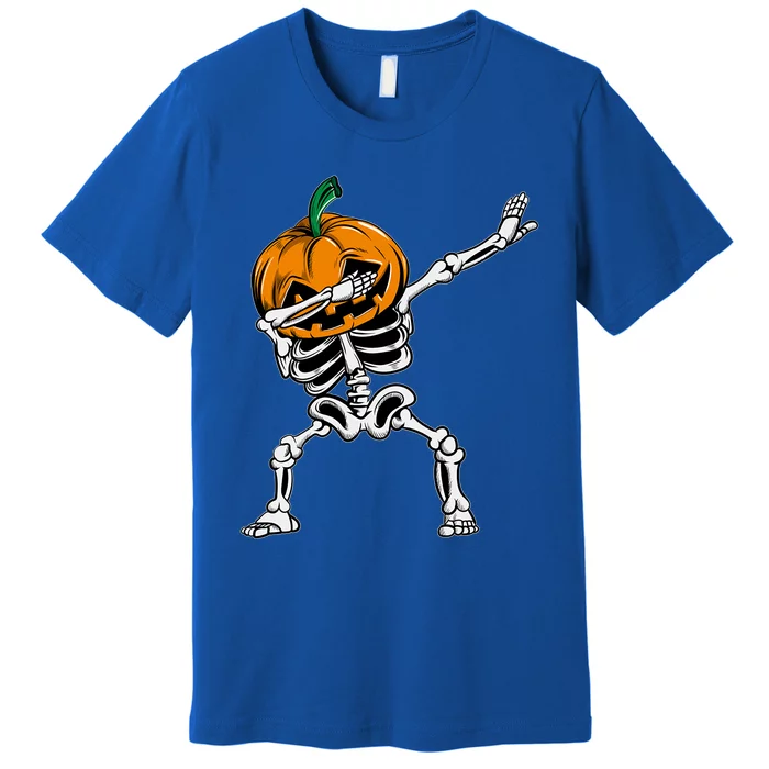 Dabbing Skeleton Halloween Ghost Party Costume Pumpkin Dab Meaningful Gift Premium T-Shirt