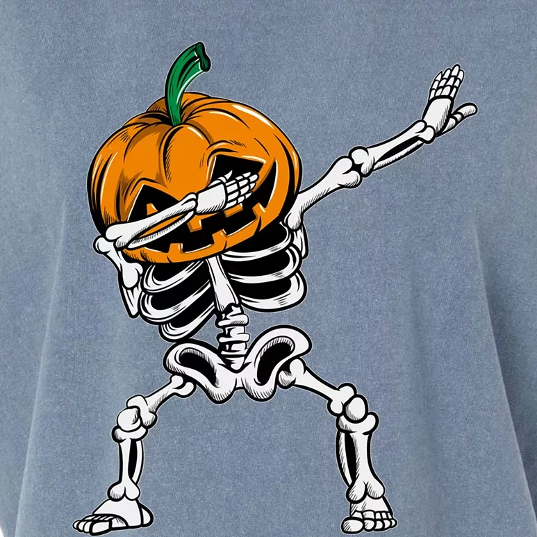 Dabbing Skeleton Halloween Ghost Party Costume Pumpkin Dab Meaningful Gift Garment-Dyed Women's Muscle Tee