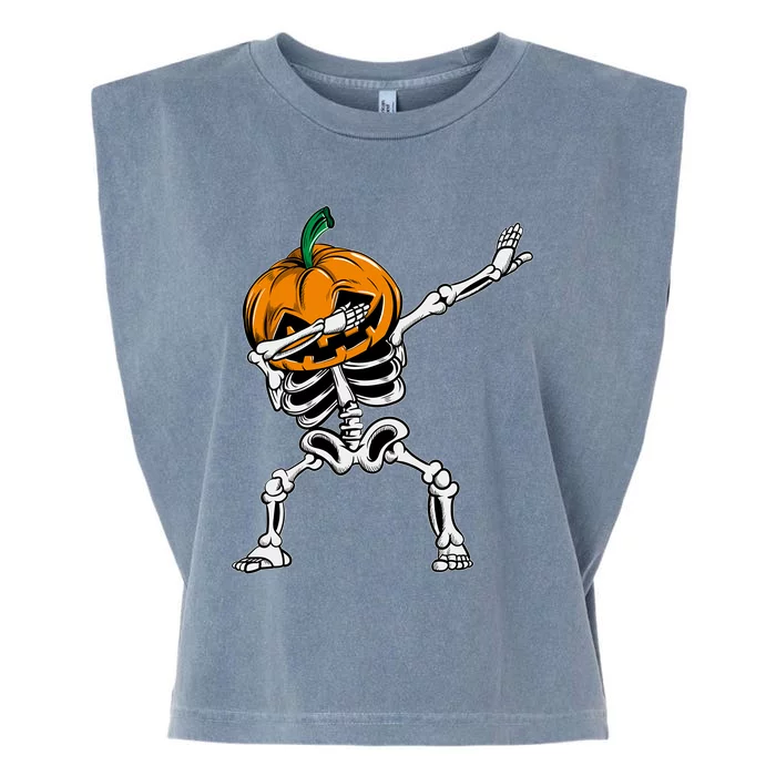 Dabbing Skeleton Halloween Ghost Party Costume Pumpkin Dab Meaningful Gift Garment-Dyed Women's Muscle Tee