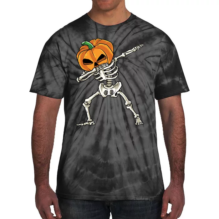 Dabbing Skeleton Halloween 2024 Tie-Dye T-Shirt