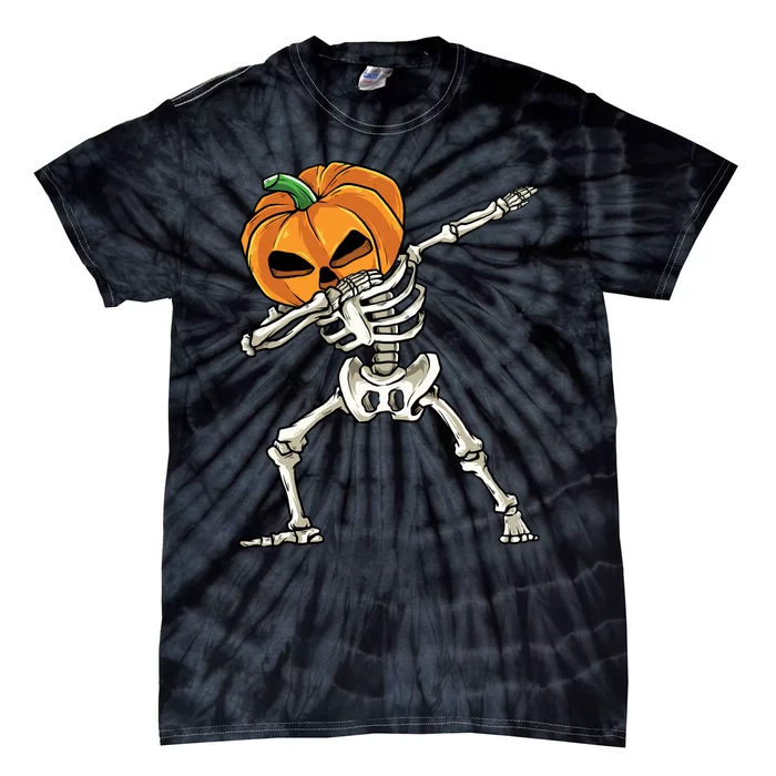 Dabbing Skeleton Halloween 2024 Tie-Dye T-Shirt