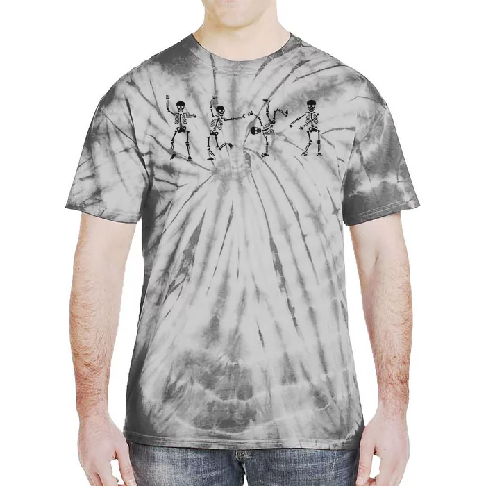 Dancing Skeleton Halloween Party Tie-Dye T-Shirt