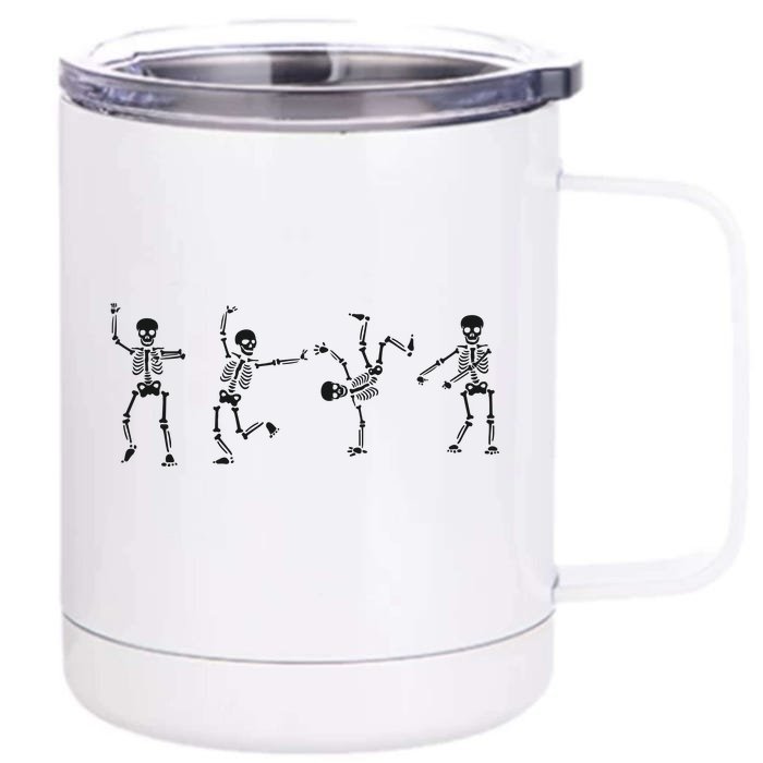 Dancing Skeleton Halloween Party Front & Back 12oz Stainless Steel Tumbler Cup