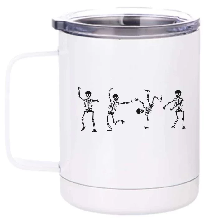 Dancing Skeleton Halloween Party Front & Back 12oz Stainless Steel Tumbler Cup