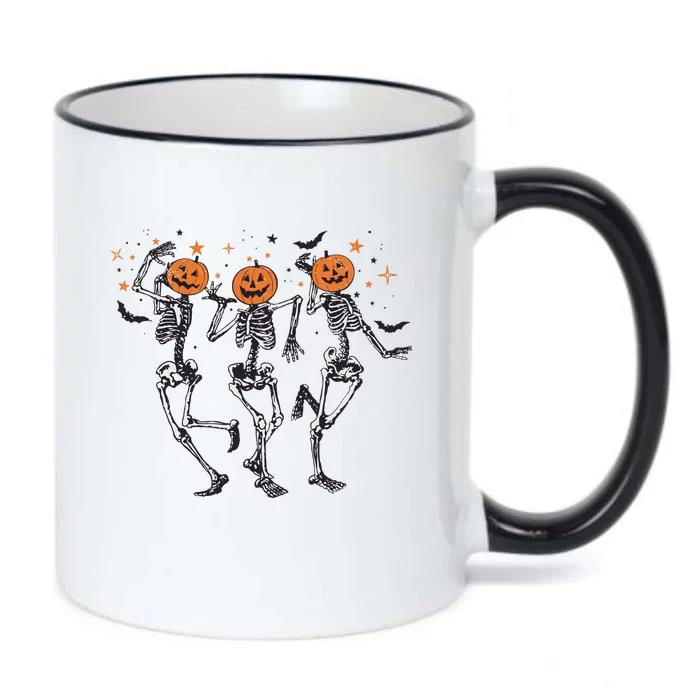 Dancing Skeleton Halloween Pumpkin Halloween Black Color Changing Mug