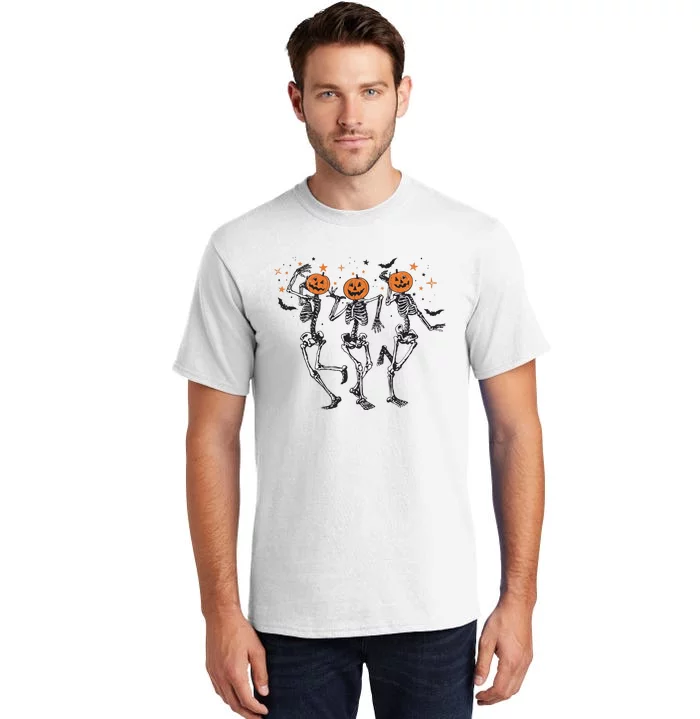 Dancing Skeleton Halloween Pumpkin Halloween Tall T-Shirt