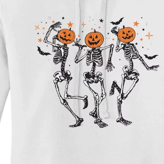 Dancing Skeleton Halloween Pumpkin Halloween Women's Pullover Hoodie