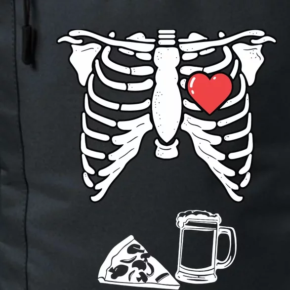 Dad Skeleton Halloween Beer Pizza Funny Pregnancy Couple Daily Commute Backpack