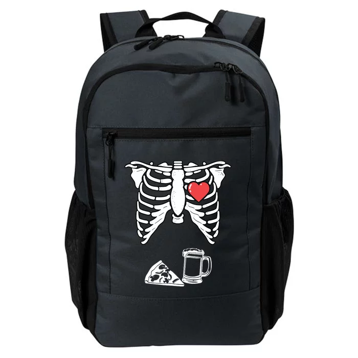 Dad Skeleton Halloween Beer Pizza Funny Pregnancy Couple Daily Commute Backpack