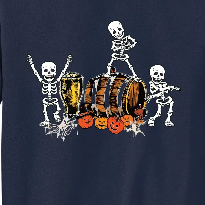 Dancing Skeletons Halloween Party Funny Beer Drinking Tall Sweatshirt