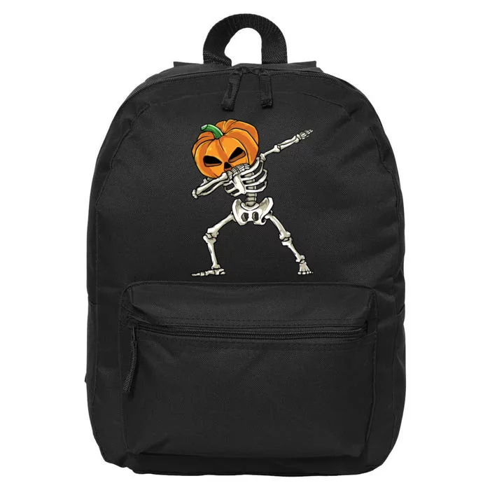 Dabbing Skeleton Halloween 2024 16 in Basic Backpack