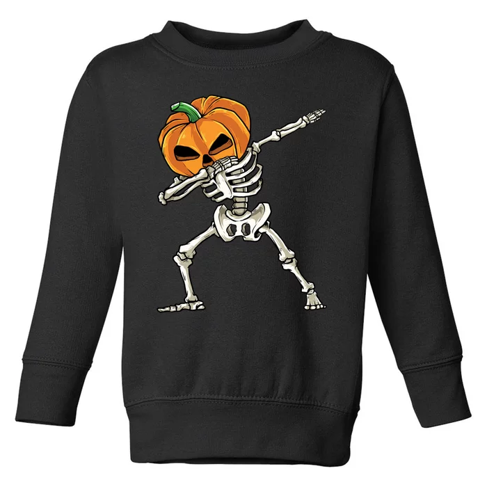 Dabbing Skeleton Halloween 2024 Toddler Sweatshirt