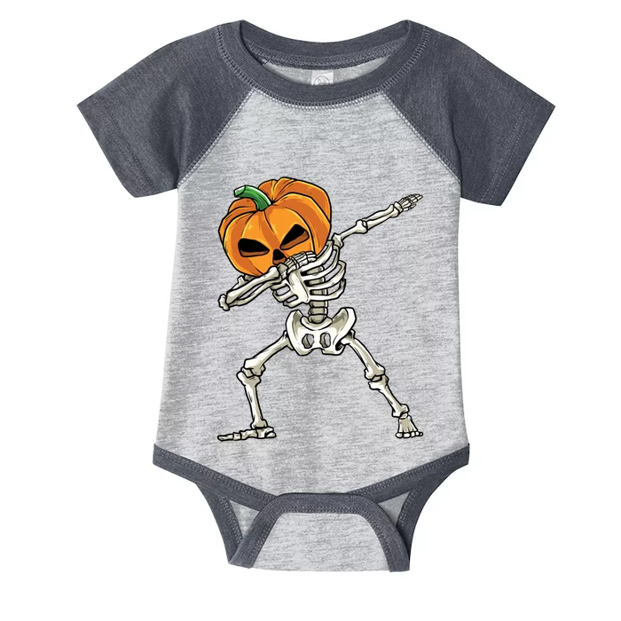 Dabbing Skeleton Halloween 2024 Infant Baby Jersey Bodysuit