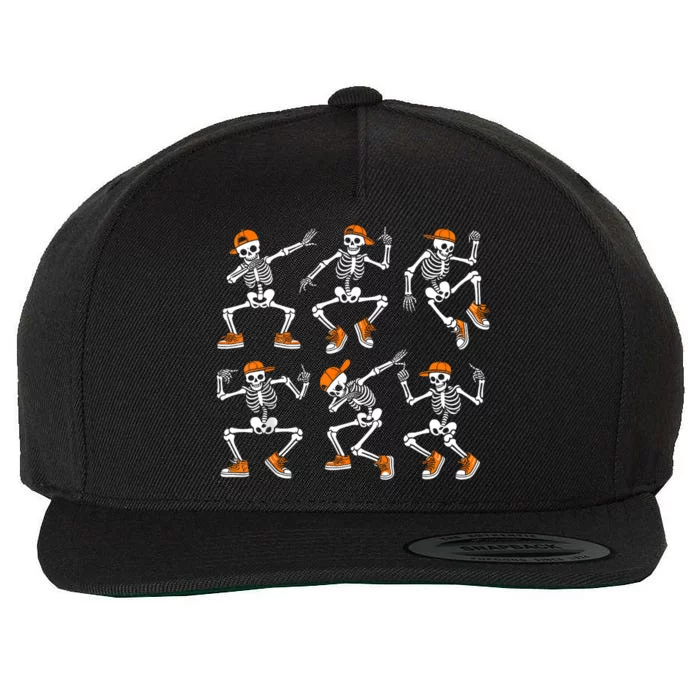 Dancing Skeletons Halloween Skeleton Dance Halloween Wool Snapback Cap