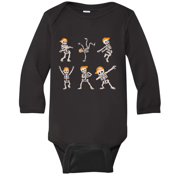 Dancing Skeleton Halloween Baby Long Sleeve Bodysuit