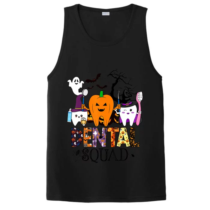 Dental Squad Halloween Spooky Ghost Dentist Teeth Pumpkin Funny Gift Performance Tank