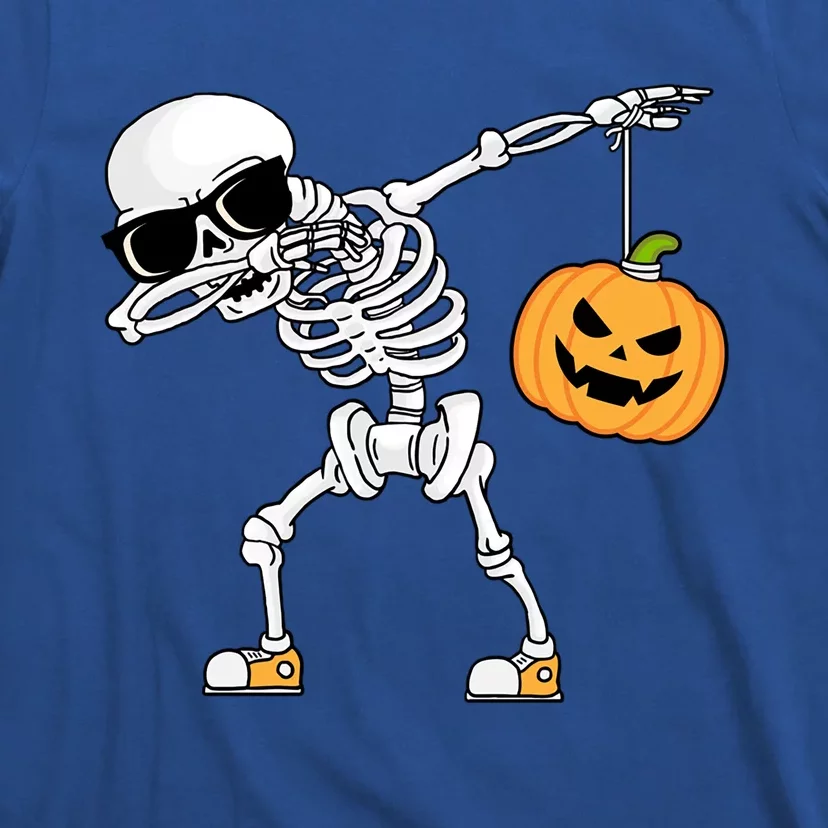 Dabbing Skeleton Halloween Pumpkin Dab Dancing Skeletons Gift T-Shirt