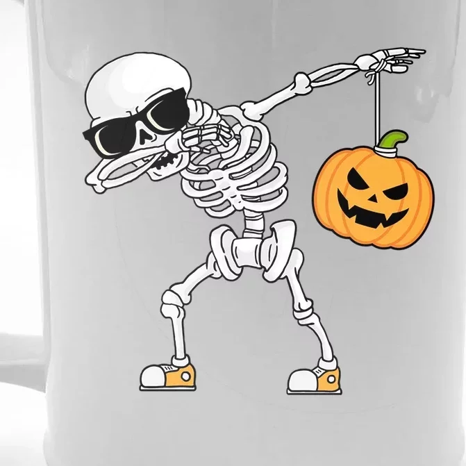 Dabbing Skeleton Halloween Pumpkin Dab Dancing Skeletons Gift Front & Back Beer Stein