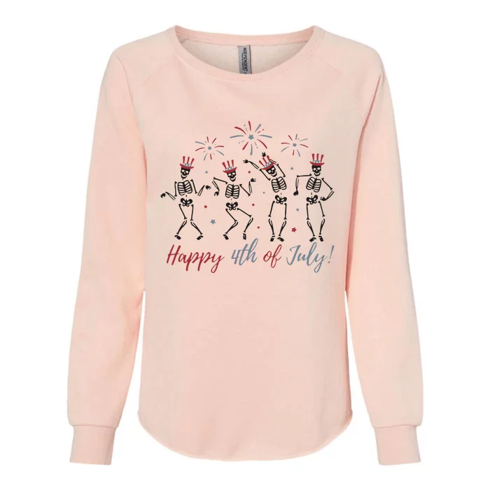 Dancing Skeleton Happy 4th Of July Womens California Wash Sweatshirt