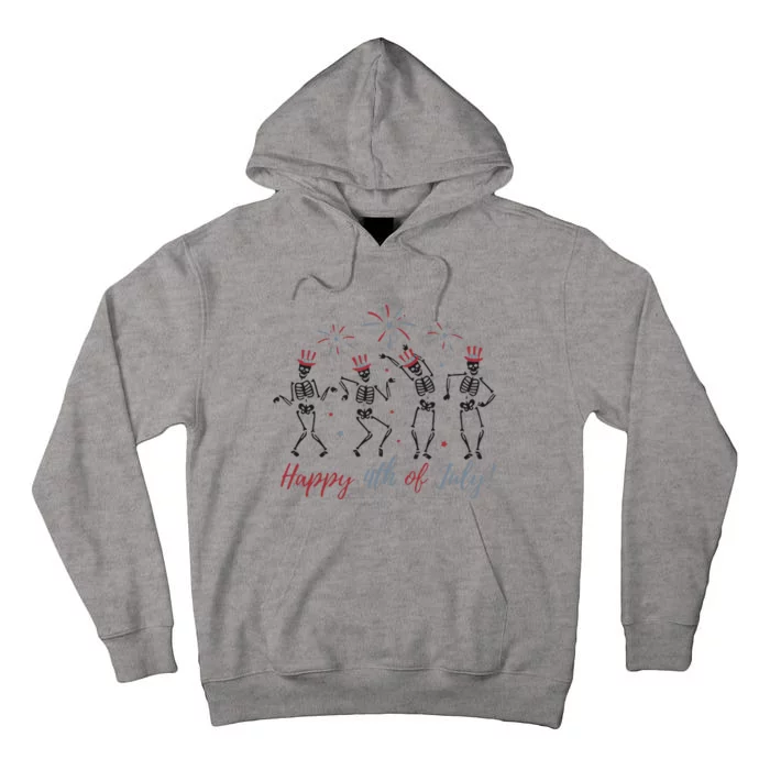 Dancing Skeleton Happy 4th Of July Tall Hoodie