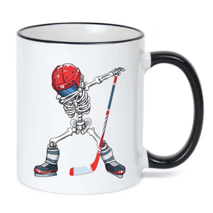 Dabbing Skeleton Hockey Halloween Costume Gift Boy Black Color Changing Mug