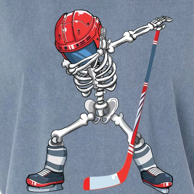 Dabbing Skeleton Hockey Halloween Costume Gift Boy Garment-Dyed Women's Muscle Tee