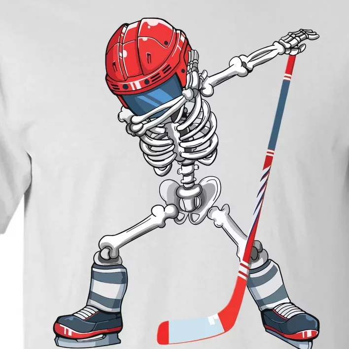 Dabbing Skeleton Hockey Halloween Costume Gift Boy Tall T-Shirt