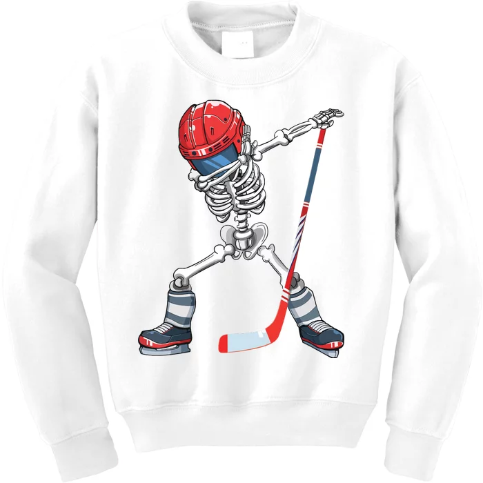 Dabbing Skeleton Hockey Halloween Costume Gift Boy Kids Sweatshirt