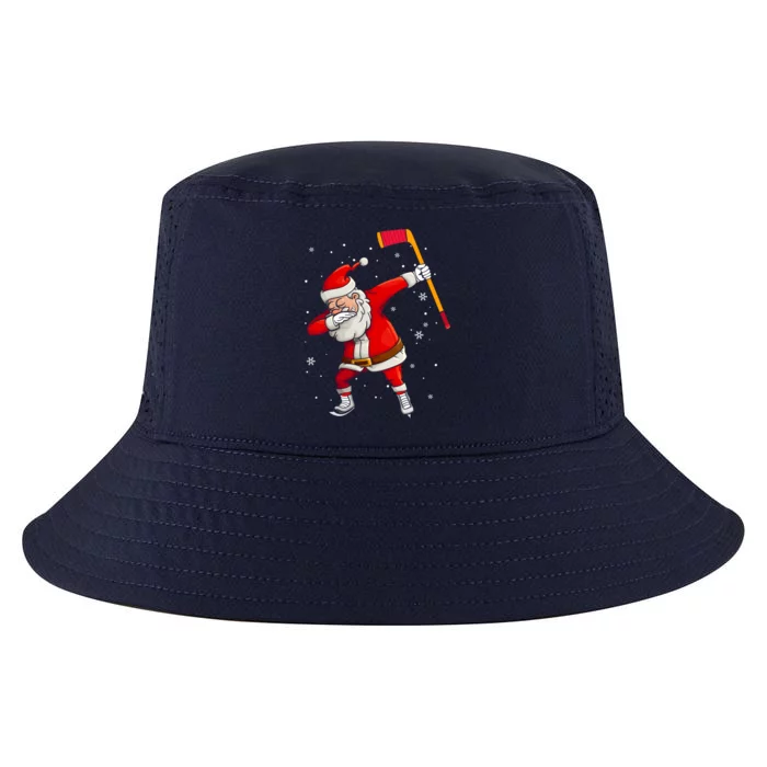 Dabbing Santa Hockey Funny Dab Claus Christmas Sports Lover Gift Cool Comfort Performance Bucket Hat